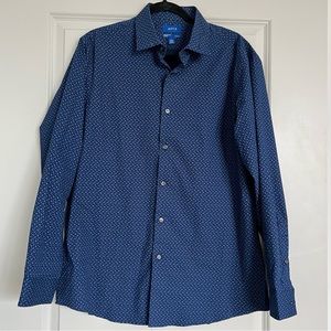 Apt. 9 Men’s Navy Blue Paisley Button Down Shirt | Size L